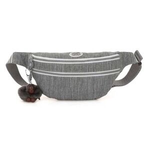 Kipling Yasemina waist pack in a grey woven fabric fannypack travel